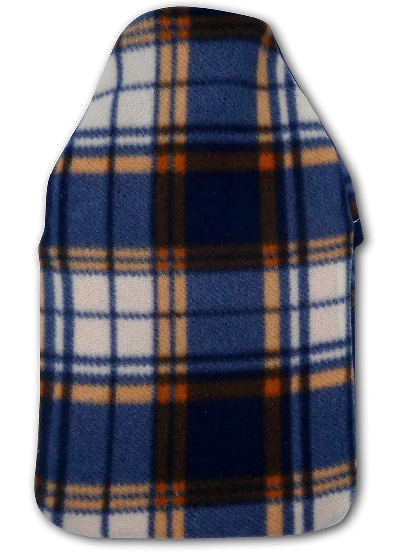 قربة ماء ساخن كبيرة مع غطاء قطيفة منقوش – كمادة حرارية قابلة لإعادة الاستخدام لتخفيف الألم وتوفير الدفء - Image 2